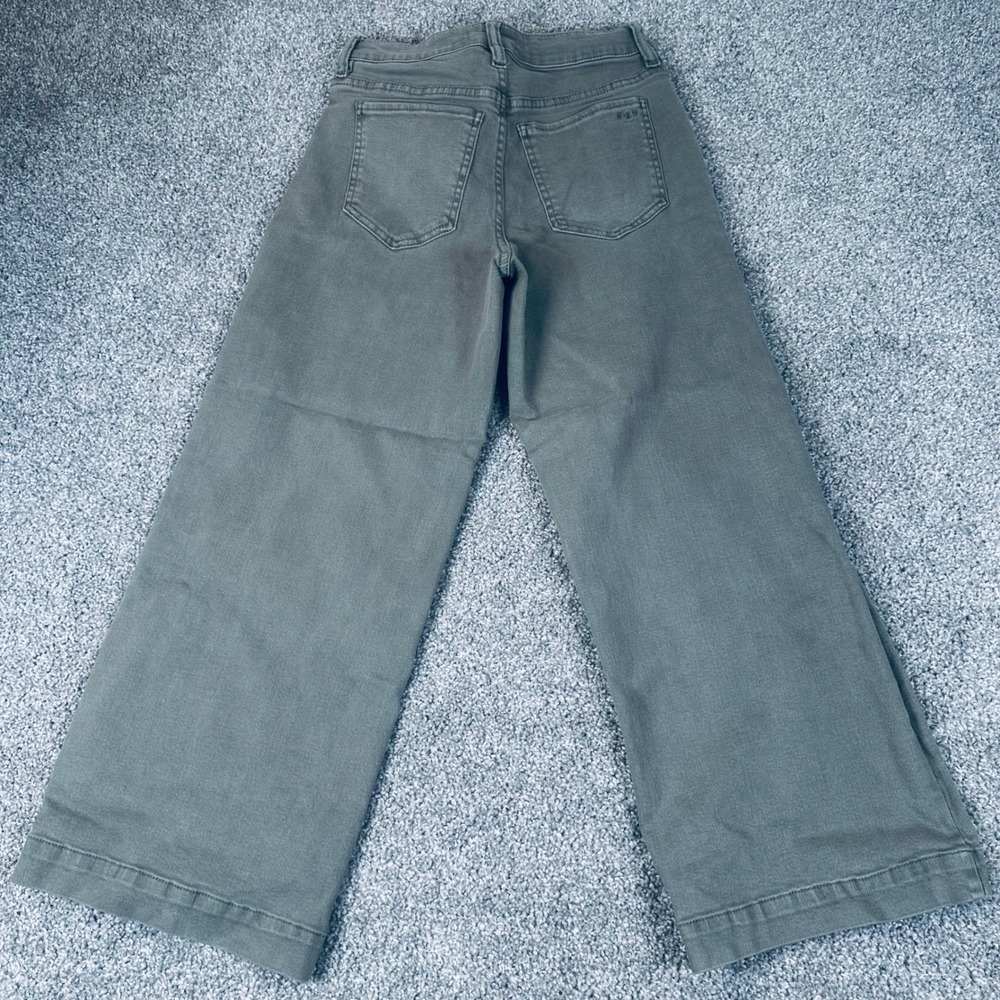OAT New York Wide Leg Crop Pants Womens 25 High Rise Stretch Earthy Minimalist - Picture 3 of 9